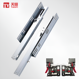 High Quality Push Open Soft Close Hidden Base Drawer <strong>Slides</strong> with Handle Drawer <strong>Guides</strong> - Product Image 1