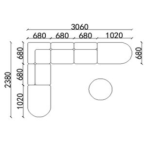 Greatway D20 đồ nội thất sofa giường họp khu vực thích nghi hiện đại vải ghế sofa đặt đồ nội thất sang trọng - Product Image 4
