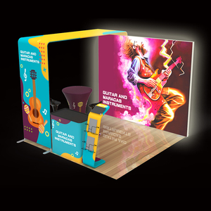 30 minuti di costruzione rapida Custom 8x8 federa posteriore Trade Show Booth Display, telaio modulare in tessuto di tensione portatile per eventi - Product Image 1