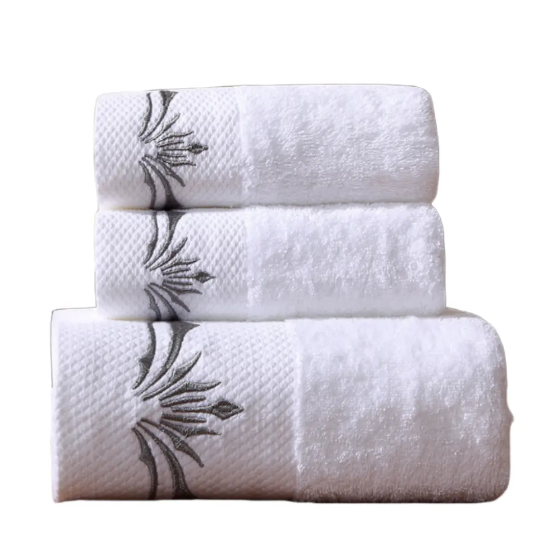 6 pezzi di lusso 100% di bambù 5 stelle hotel asciugamani bianco logo personalizzato biancheria da bagno 100% cotone viso bagno hotel set di asciugamani