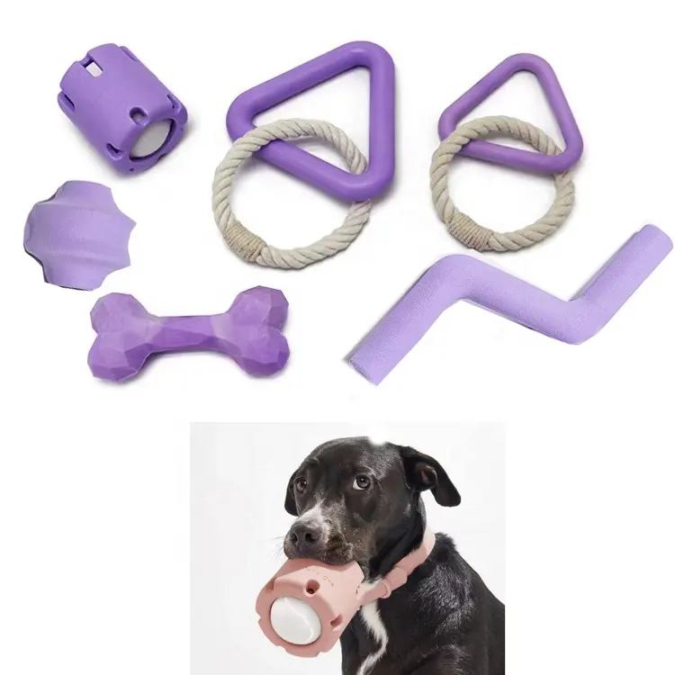 Эко-дружелюбный Теннисный болт, перекусывание, треугольный буксир с веревкой, жевательная резинка, игрушка, резиновый набор для дрессировки собак