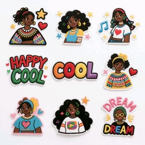 2025 Mới Hot phim hoạt hình thêu các bản vá lỗi tùy chỉnh màu đen Cô Gái sắt trên vá quần áo trang trí cô gái y tá thêu các bản vá lỗi - Product Image 2