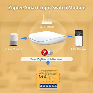 Tuya ZigBeeスマート調光スイッチモジュール1/2ギャング調光スイッチモジュールAPPリモコンAlexa Google Home - Product Image 3