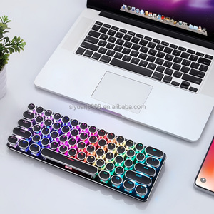 Punk Retro portátil 61 teclas Punk Keycap Teclado mecánico RGB Teclado de juego retroiluminado con función de bloqueo Win para jugadores - Product Image 3