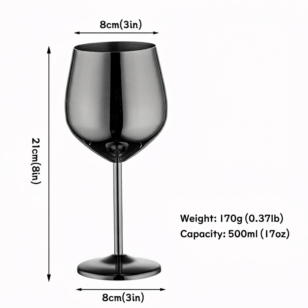 550ml red wine glass-black