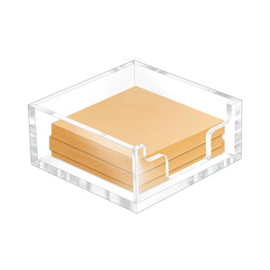 Bền vuông rõ ràng Memo Sheets Organizer Acrylic <span class=keywords><strong>notepad</strong></span> Box cho bàn phụ kiện - Product Image 1
