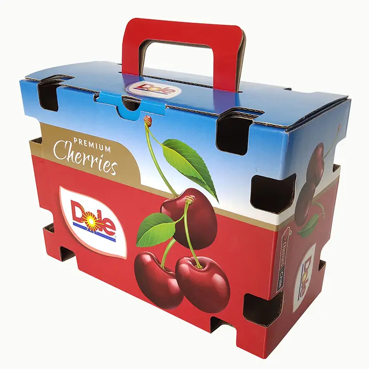 Emballage de fruits personnalisé, boîte ondulée, tomate, cerise douce, boîte d'expédition