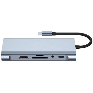 Yeni USB C Hub 11 in 1 tip C için 4K uyumlu adaptör ile RJ45 SD/TF kart okuyucu PD dizüstü dizüstü bilgisayar için hızlı şarj - Product Image 3