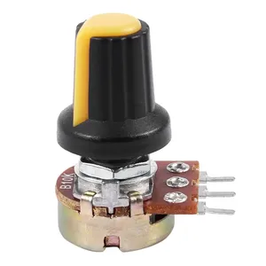 B Type 10K OHM 3 Terminal <strong>Linear</strong> Taper Rotary <strong>Potentiometer</strong>, Non-Waterproof, for Audio and Volume Control - Product Image 1