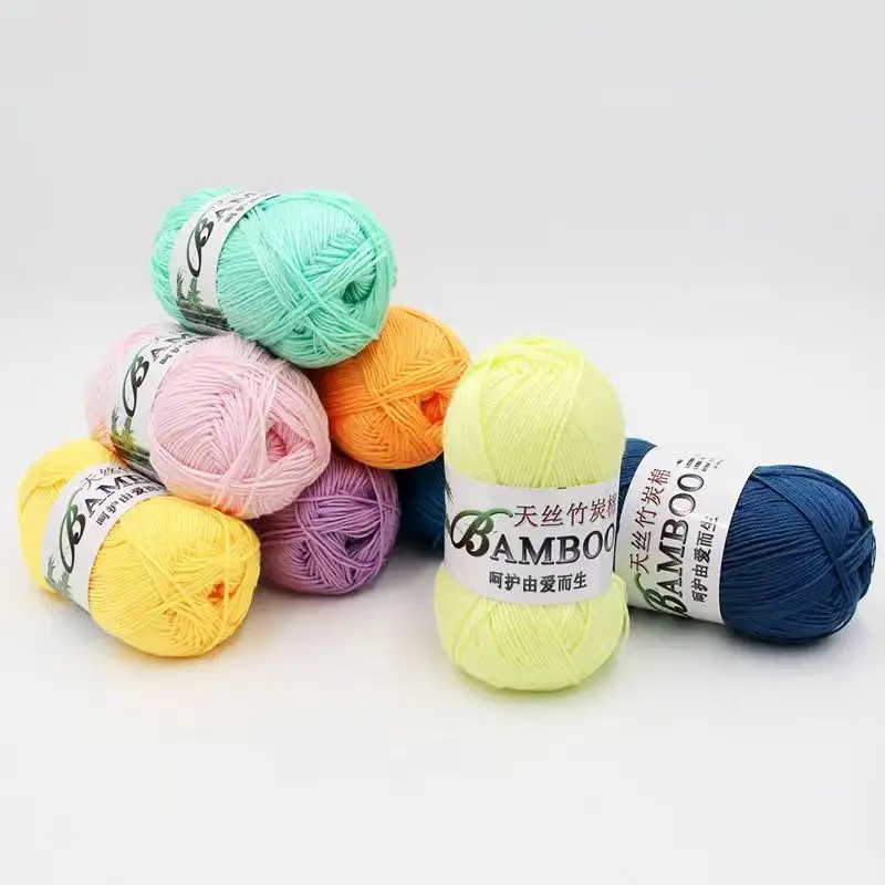 50G di trasporto del Commercio All'ingrosso Del Bambino di Bambù Filati di Cotone Crochet Super Soft Mano di Filati per Maglieria