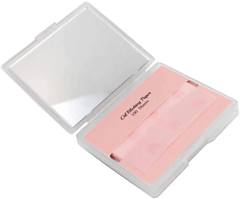 oil blotting sheets for oily facial cardboard box with mirror case custom logo oil absorbing paper