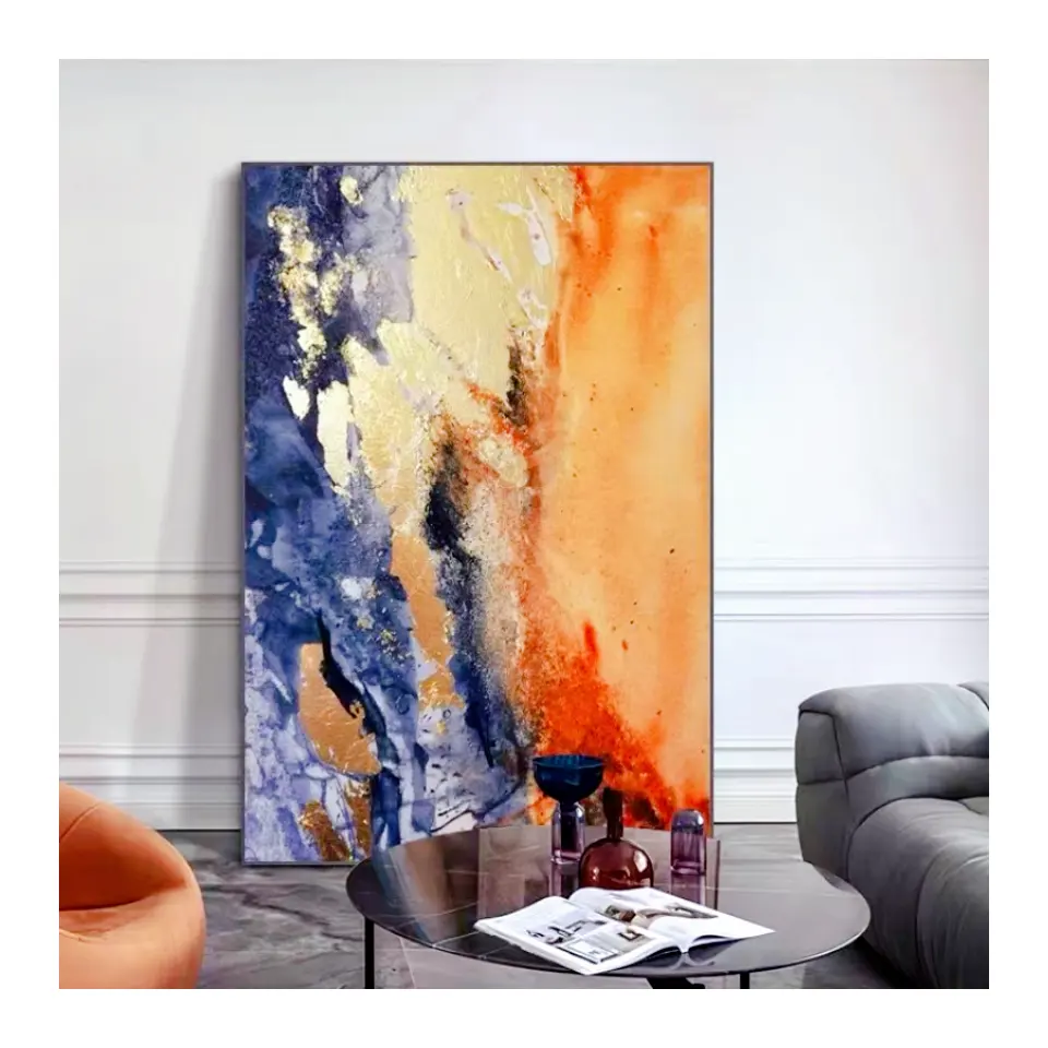 ArtUnion-pintura al óleo abstracta de textura pesada hecha a mano, Pinturas Modernas brillantes grandes para pared, lienzo, decoración artística
