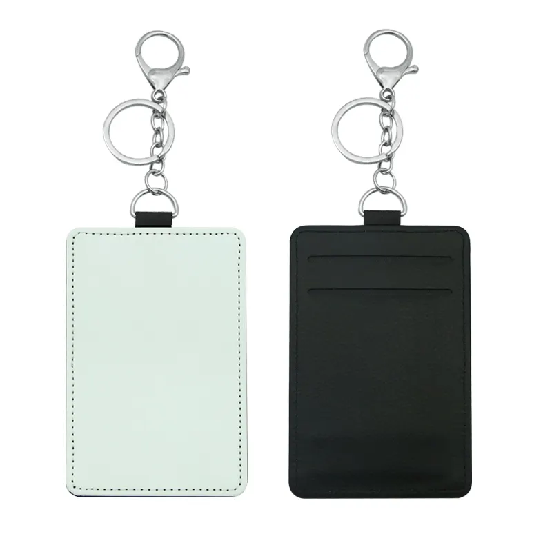 Sublimation PU Leather Badge Holder Card Holder Wallet Case Card Pouch for Women and Men ID Badge Holder