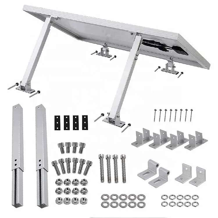 Vendita calda pannello solare regolabile inclinazione montaggio staffe angolari telaio in alluminio pannello fotovoltaico Stand struttura scaffalature per un pannello RV