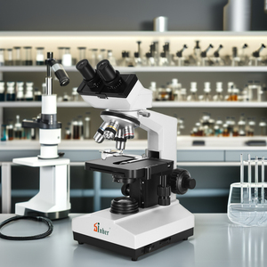 Equipo de laboratorio de microscopio óptico barato LHB107BN con binocular biológico de aumento 1600X y fuente de luz LED - Product Image 2