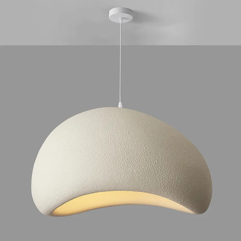 D80CM moderno minimalista lâmpada nórdico wabi sabi iluminação pingente japonês nuvem bege pendurado lâmpada led lustres