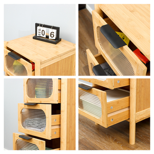 Tầng đứng đêm đứng kệ lưu trữ giá phòng ngủ phòng khách cuối bảng Tủ tre với 4 Acrylic ngăn kéo bàn cạnh giường ngủ - Product Image 6