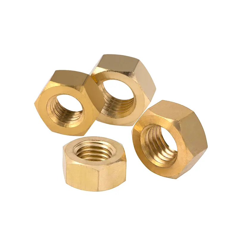 OEM Customized manufacturer various size fastener DIN934 Brass Copper Hex Nut and bolt