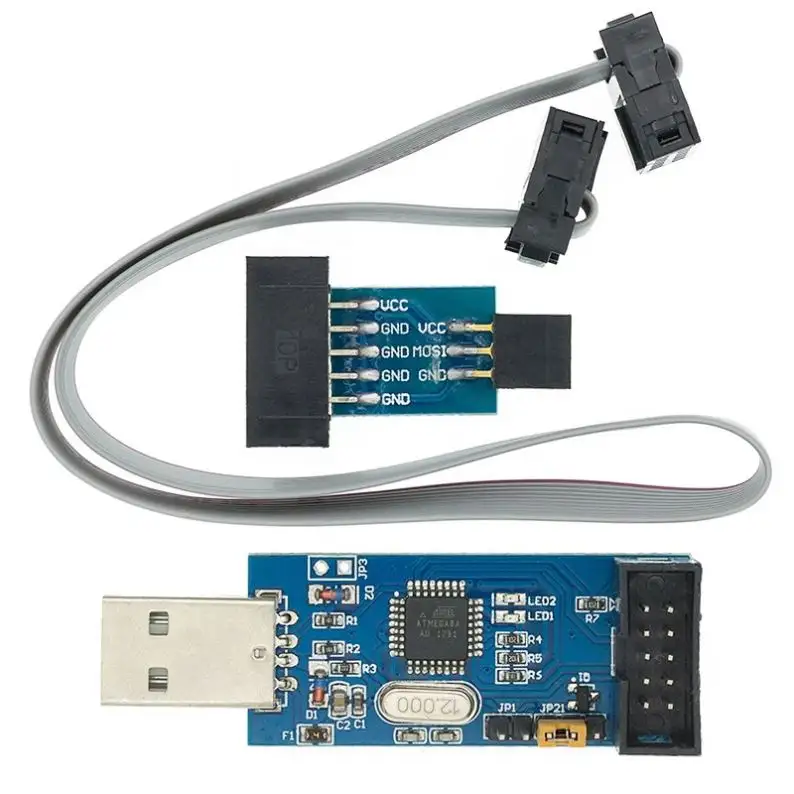 10Pin ถึง 6 Pin บอร์ดอะแดปเตอร์ + USBASP USBISP AVR โปรแกรมเมอร์ USB ATMEGA8 ATMEGA128 ATtiny/สามารถ/PWM 10Pin โมดูล DIY