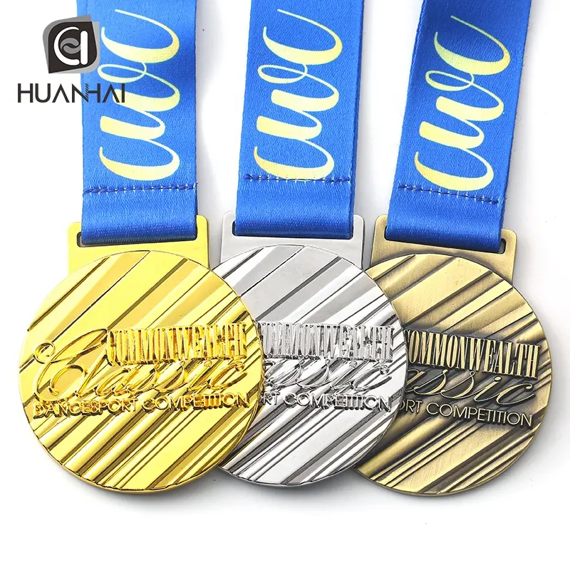 Benutzer definierte spezielle Hintergrund Sport Club Logo Tanz Metall Medaillen und Trophäen