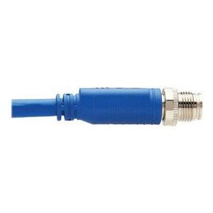 Eaton M12 tripplite X-Code Cat6a 10G F/UTP สายอีเทอร์เน็ต CMR-LP หุ้มฉนวน M12m/RJ45m IP68 POE สีฟ้า3M 9,8 FT (919946297526) - Product Image 1