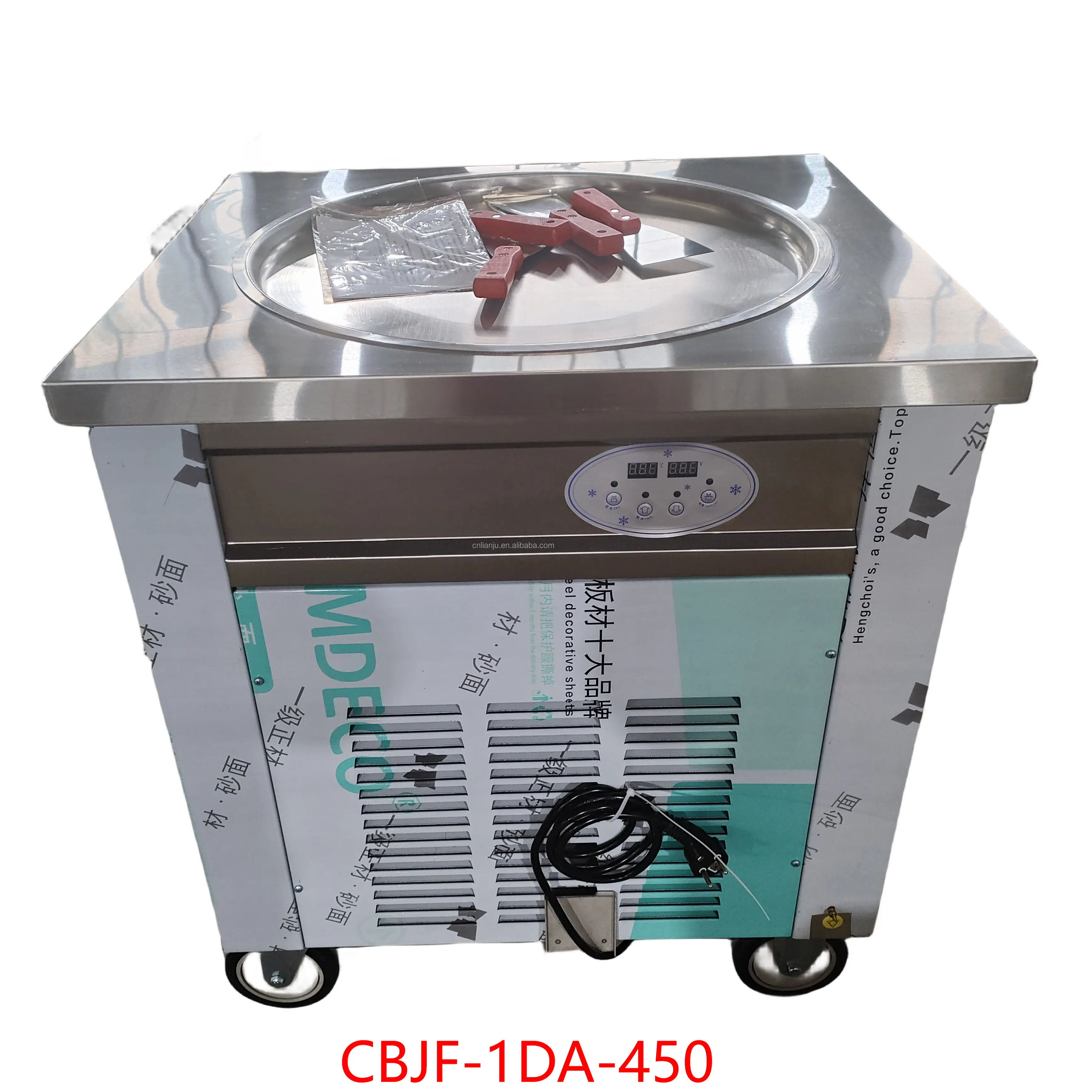 Fast Cooling Fried Ice Cream Machine Rolls Roll Making Rolled Fried-Ice-Cream-Machine 1 round plate