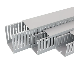 พีวีซีเดินสายเคเบิลแบบเปิดสีเทารางเดินสายไฟพร้อมฟันละเอียด33 * 100pvc อุปกรณ์เสริมการเดินสายไฟ - Product Image 1