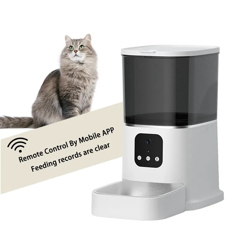 Un comedero inteligente para mascotas que puede pedir comidas adicionales en tiempo real y también puede molestar a las mascotas con imágenes de video y sonidos