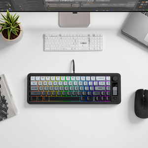 67键DIY交易广东OEM定制语言Teclado Klavye键盘电脑薄膜风格，带屏幕显示和音量旋钮 - Product Image 2