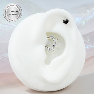 टोपोश जी23 टाइटेनियम क्लियर सीजेड एफ136 कार्टिलेज स्टड इयररिंग्स नोज़ हूप रिंग ईयर सेगमरनट क्लिकर टाइटेनियम पियर्सिंग ज्वेलरी - Product Image 6