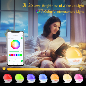 Drops hipping WiFi Smart Voice Sonnenaufgang Weck licht FM-Radio Aufstehen Licht Smart Sunrise Wecker - Product Image 5
