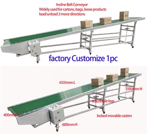 Personalizar marco de acero industrial logística carga descarga PVC alimentos inclinado cinta transportadora precio - Product Image 6