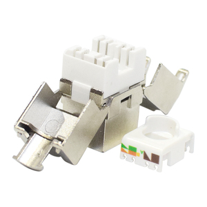 FTP屏蔽CAT5e CAT6 CAT6A CAT7 CAT8 180度母网络信息模块插头梯形插孔，用于空接线板 - Product Image 6