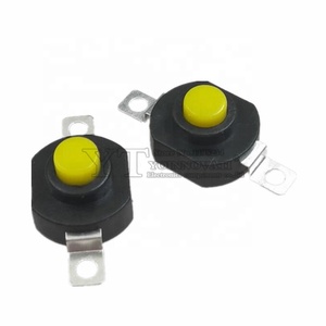 YOINNOVATI2ピン水平懐中電灯ボタンスイッチ1412-KDセルフロックON-OFFSPST黄色のプッシュボタン1.5A250VAC