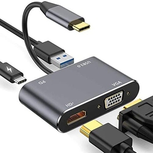 HD 1080P <strong>VGA</strong> Splitter Adapter New Condition <strong>1</strong> in 2 <strong>Output</strong> for Computers Desktops Laptops Display USB C Hub - Product Image 4