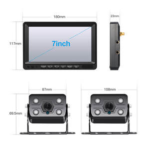 Monitor de coche de 7 pulgadas, cámara de marcha atrás impermeable inalámbrica, sistemas de cámara de respaldo para visión nocturna de camiones - Product Image 5