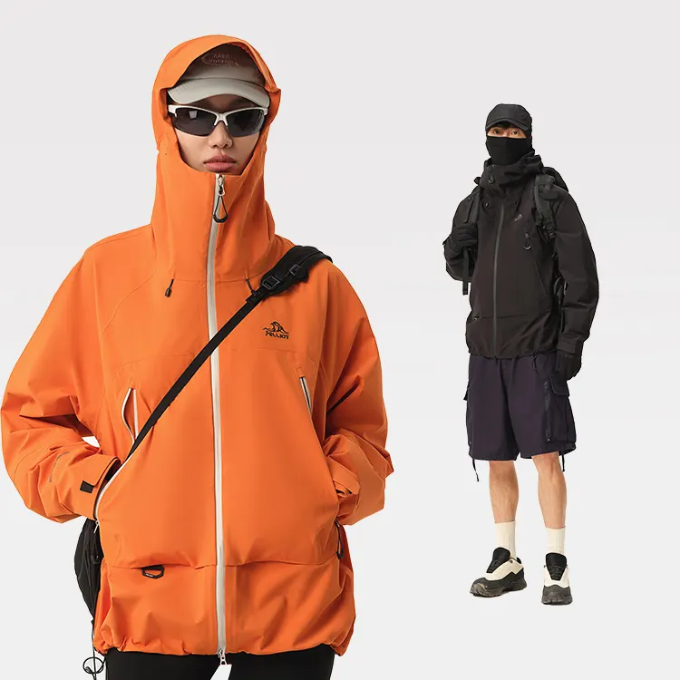 Giacca da esterno monostrato antivento da alpinismo da alpinismo a guscio rigido impermeabile 2024 inverno Stand Unisex 100% in poliestere adulti