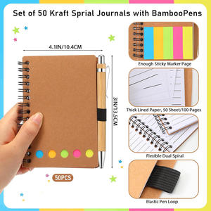 Bloc de notas adhesivo promocional de papel Kraft con logotipo personalizado Ehunt con pestañas de índice coloridas para negocios o regalos - Product Image 5