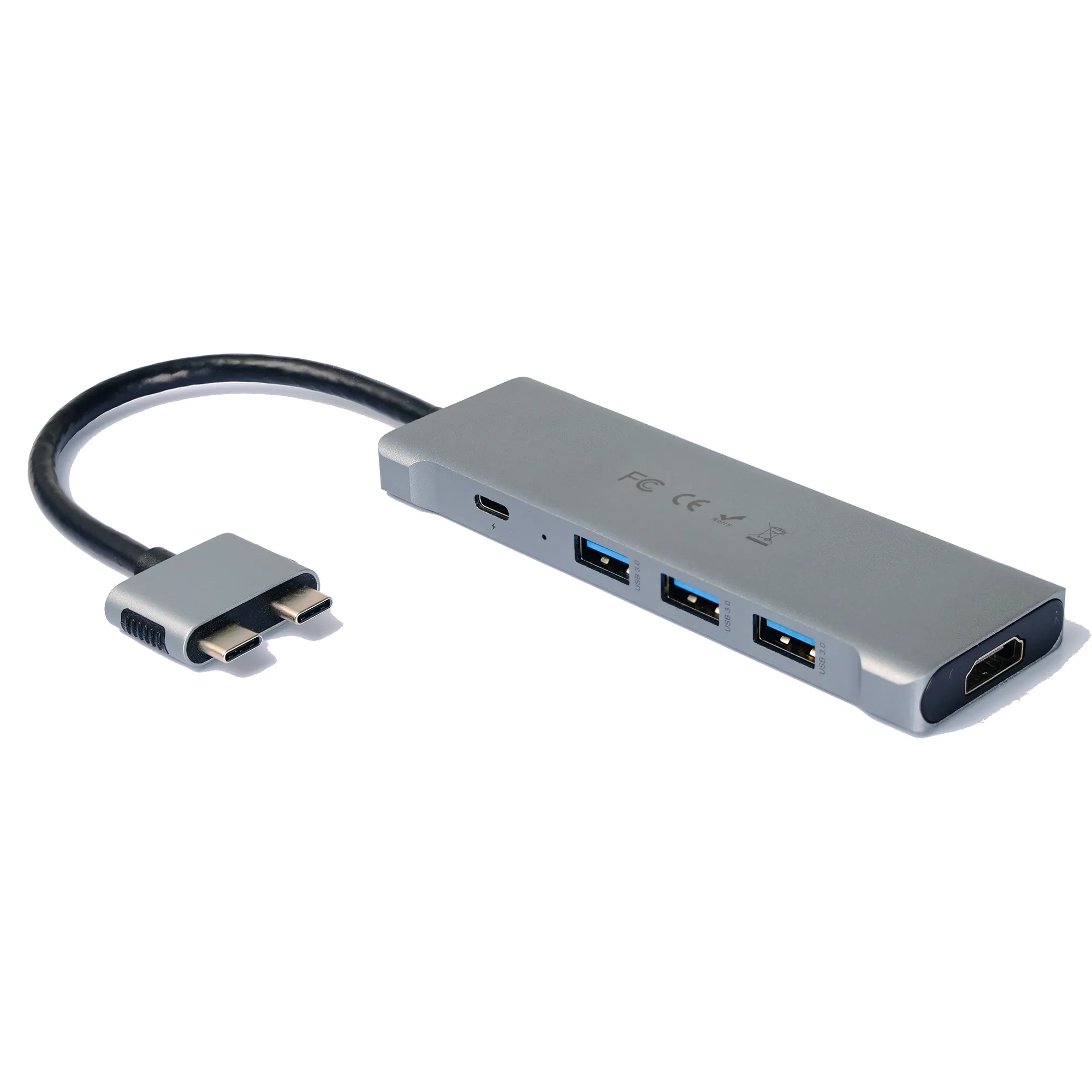 Hub per laptop dual usb type-c 7-in-2 con HDTV, Thunderbolt 3 porte, USB3.0 a 3 porte, lettore di schede SD e TF