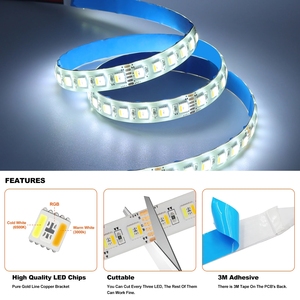 12V 24V RGB CCT LED şerit 5 renk bir çip SMD 5050 60 96 LEDs metre başına esnek bant IP20 ev dekorasyon ışıklandırma için - Product Image 2