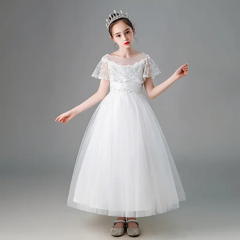 Vente en gros Vêtements de soirée pour enfants filles Robe de bal pour bébé fille Robes de soirée pour filles 2-12 ans