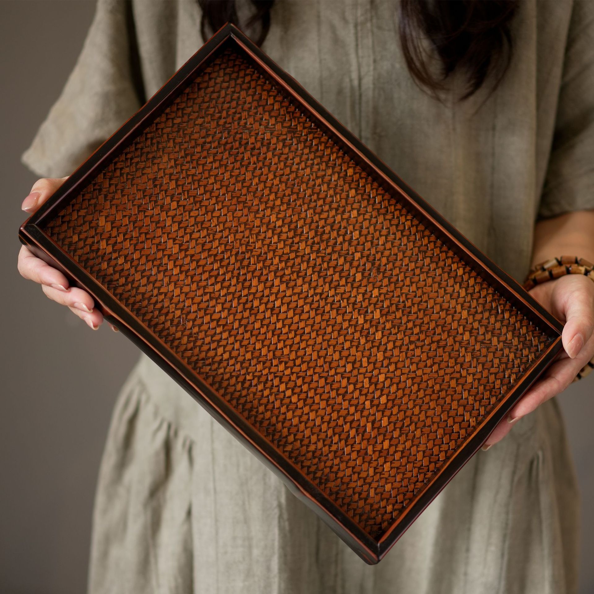 Bamboo storage tray
