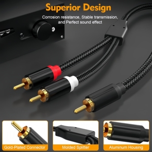 High-quality Rca to 2Rca <strong>Audio</strong> <strong>Cable</strong> Rca to Dual 2 Rca AV <strong>Cable</strong> Computer Speaker Y <strong>Cable</strong> - Product Image 5