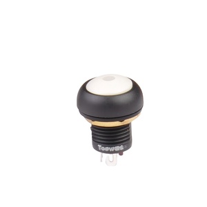 Toowei 12v LEDスプリングリターンプッシュスイッチボタンオンオフspst白色プラスチックラウンド、赤色ライト4ピン - Product Image 1