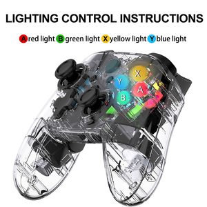 Nuovo Design RGB LED luce Wireless BT Gamepad per videogiochi Joystick Controller per Switch OLED - Product Image 6