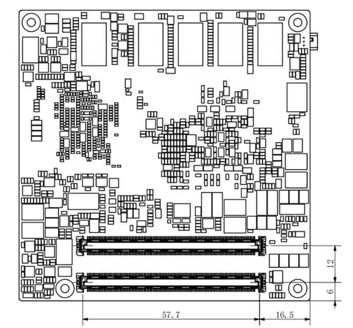 Nouveau processeur LS3A5000 Quad-Core COM-Express carte mère embarquée compacte 95mm * 95mm industriel DDR4 8GB PCI-Express Desktop