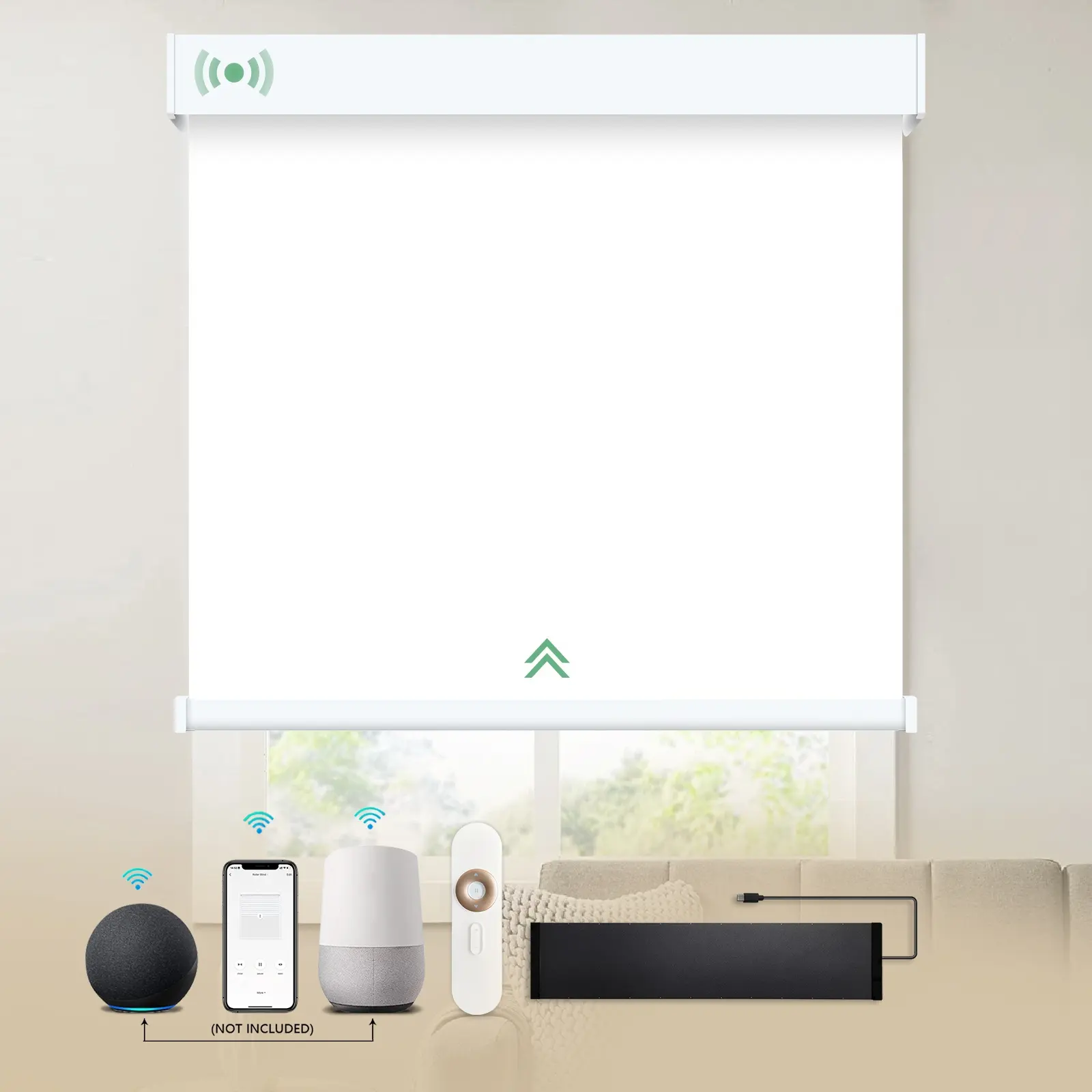 Persianas enrollables de ventana opacas motorizadas inteligentes de alta calidad para interiores, WiFi automatizado, Google Alexa, Control remoto, apagón elegante