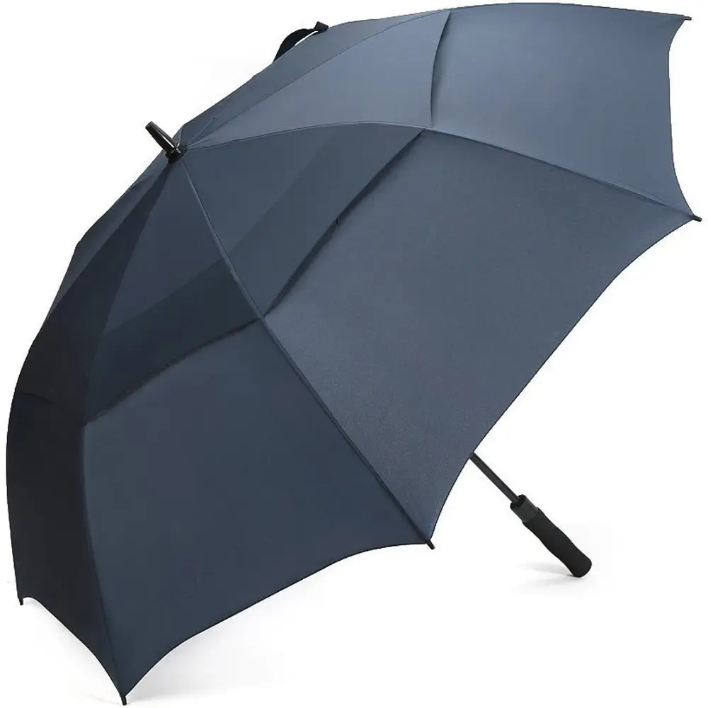 30 inç otomatik açık 68 inç boy promosyon özel logo rüzgar geçirmez markalı logo ile golf şemsiyesi çift katmanlı golf şemsiyesi