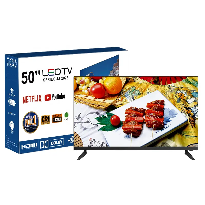 50 Zoll 4K rahmenloser Fernseher Smart Digital Uhd 50 Zoll flach 50 Zoll 50 Zoll LED Android