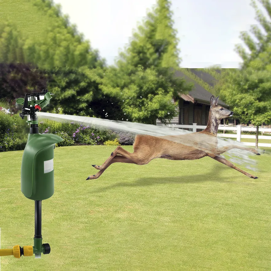 Spray Away Detector de movimiento rociador ciervo perro gato Animal repelente al aire libre batería Animal pájaro repelente para patio césped jardín